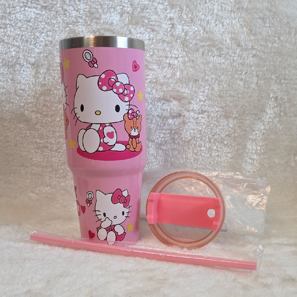 Sanrio Pink Hello Kitty Tumbler with Straw